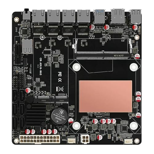 Tuofudun 6 Bay NAS Motherboard DDR5, Intel N100, 6 x SATA3.0, 2 x M.2 NVMe, 4 x Intel i226-V 2.5GbE LAN, Mini ITX 17 x 17 cm von Tuofudun