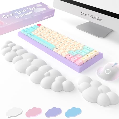 Tastatur-Cloud-Handgelenkauflage, hohe Dichte, Memory-Schaum, Handballenauflage, ergonomische Tastatur-Pad, Mauspad-Unterstützung für Büro/Computer/Laptop/Gaming/Mac, Weiß von Tuozaiira