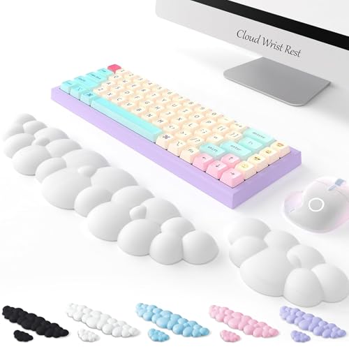 Tastatur-Cloud-Handgelenkauflage, hohe Dichte, Memory-Schaum, Handballenauflage, ergonomische Tastatur-Pad, Mauspad-Unterstützung für Büro/Computer/Laptop/Gaming/Mac, Weiß von Tuozaiira