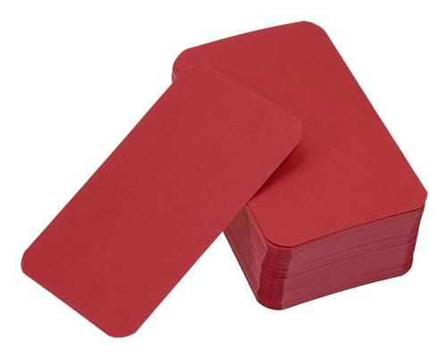 Tupalizy 100 Stück kleine Blanko-Papiernachrichten, Notizen, Visitenkarten, doppelseitig, Mini-Grußkarte, Name, Wortkarteikarten, Graffiti, Scrapbooking, DIY-Geschenkanhänger, Etikett (rot) von Tupalizy