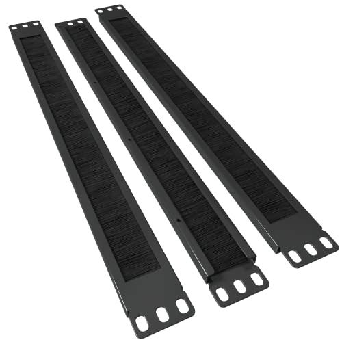 1U Bürstenpaneel (3 Stück) 48,3 cm Rackmount Strip Kabelmanagement Abstandshalter für Netzwerk Server Rack Schrankgehäuse – Hochdichter Füllstoff (erhöhter Luftstrom – verringerte Staubansammlung) von Tupavco