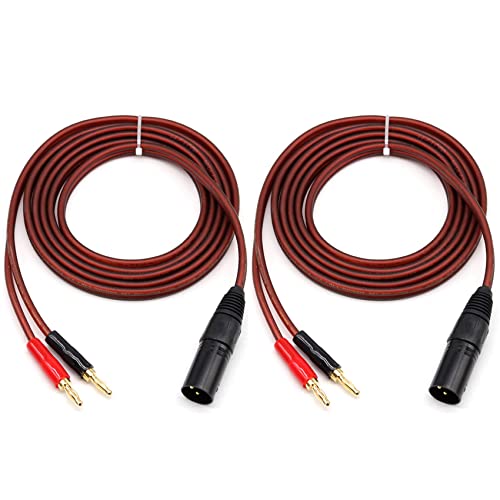 Tuperoymse 2 x Lautsprecherkabel XLR auf Banane, Audiokabel XLR 3-polig männlich auf Dual-Bananenstecker, 4 mm vergoldete Stecker auf XLR3 Pro HiFi von Tuperoymse