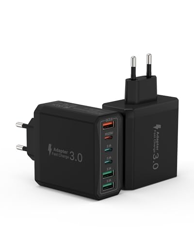 USB C Ladegerät, 6-Ports USB C Netzteil 40W Ladegerät Mehrfach mit PD 25W und QC 3.0, USB C Ladestecker Power Adapter Schnellladegerät für iPhone 15 Pro Max 14 Plus 13 12 11 SE XR, iPad Pro, Samsung USB C Ladegerät, 6-Ports USB C Netzteil 40W Ladegerät Mehrfach mit PD 25W und QC 3.0, USB C Ladestecker Power Adapter Schnellladegerät für iPhone 15 Pro Max 14 Plus 13 12 11 SE XR, iPad Pro, Samsung von Tupneuf
