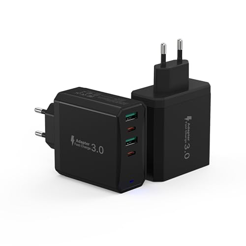 USB C Ladegerät 2er-Pack, 50W Schnellladegerät 4 Port USBC Netzteil Mehrfach mit PD 25W und QC 18W, Handy Adapter Ladeadapter Ladestecker Stecker für iPhone 15 Pro Max 14 Plus 13 12 11 SE XR XS 8 USB C Ladegerät 2er-Pack, 50W Schnellladegerät 4 Port USBC Netzteil Mehrfach mit PD 25W und QC 18W, Handy Adapter Ladeadapter Ladestecker Stecker für iPhone 15 Pro Max 14 Plus 13 12 11 SE XR XS 8 von Tupneuf
