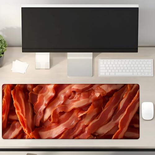 Turamurra Bacon Gaming-Mauspad, Geschenkidee, 80 x 30 cm, rutschfeste Gummiunterseite, Mauspads für Computer, Laptop, Schule, Büro, Heimzubehör, Dekoration, Mauspad, Tastatur-Schreibtischunterlage Turamurra Bacon Gaming-Mauspad, Geschenkidee, 80 x 30 cm, rutschfeste Gummiunterseite, Mauspads für Computer, Laptop, Schule, Büro, Heimzubehör, Dekoration, Mauspad, Tastatur-Schreibtischunterlage von Turamurra