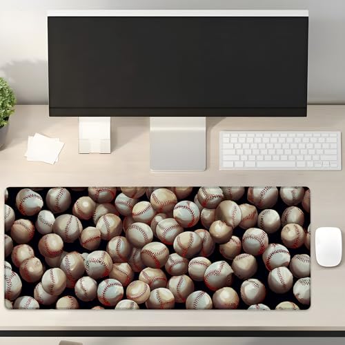Turamurra Baseball-Gaming-Mauspad, Geschenkidee, 80 x 30 cm, rutschfeste Gummiunterseite, Mauspads für Computer, Laptop, Schule, Büro, Zuhause, Dekoration, Mauspad, Tastatur-Schreibtischunterlage Turamurra Baseball-Gaming-Mauspad, Geschenkidee, 80 x 30 cm, rutschfeste Gummiunterseite, Mauspads für Computer, Laptop, Schule, Büro, Zuhause, Dekoration, Mauspad, Tastatur-Schreibtischunterlage von Turamurra