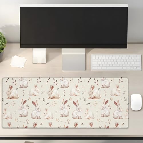 Turamurra Bunny Rabbit Gaming-Mauspad, Geschenkidee, 80 x 30 cm, rutschfeste Gummiunterseite, Mauspads für Computer, Laptop, Schule, Büro, Heimzubehör, Dekoration, Mauspad Turamurra Bunny Rabbit Gaming-Mauspad, Geschenkidee, 80 x 30 cm, rutschfeste Gummiunterseite, Mauspads für Computer, Laptop, Schule, Büro, Heimzubehör, Dekoration, Mauspad von Turamurra