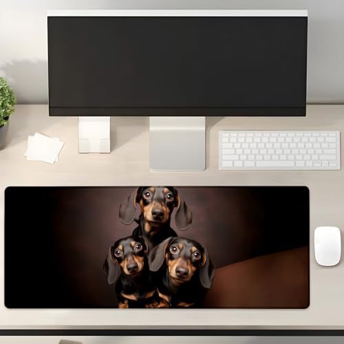 Turamurra Dackel-Gaming-Mauspad, Geschenke, 80 x 30 cm, rutschfeste Gummiunterseite, Mauspads für Computer, Laptop, Schule, Büro, Heimzubehör, Dekoration, Mauspad, Tastatur-Schreibtischunterlage Turamurra Dackel-Gaming-Mauspad, Geschenke, 80 x 30 cm, rutschfeste Gummiunterseite, Mauspads für Computer, Laptop, Schule, Büro, Heimzubehör, Dekoration, Mauspad, Tastatur-Schreibtischunterlage von Turamurra