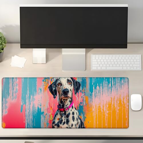 Turamurra Farbenfrohes Dalmatiner-Gaming-Mauspad, Geschenke, 80 x 30 cm, rutschfeste Gummiunterseite, Mauspads für Computer, Laptop, Schule, Büro, Heimzubehör, Dekoration, Mauspad Turamurra Farbenfrohes Dalmatiner-Gaming-Mauspad, Geschenke, 80 x 30 cm, rutschfeste Gummiunterseite, Mauspads für Computer, Laptop, Schule, Büro, Heimzubehör, Dekoration, Mauspad von Turamurra