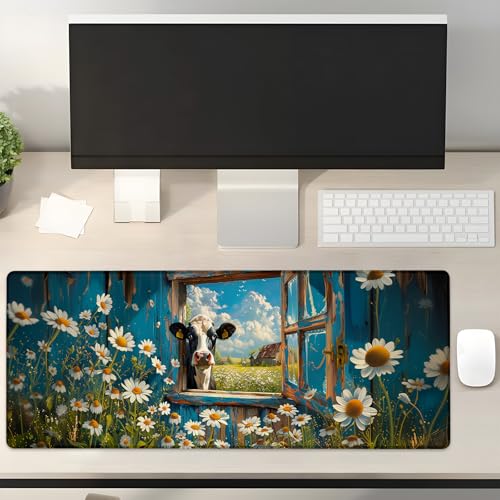 Turamurra Gaming-Mauspad mit Bauernhauskuh, Geschenkidee, 80 x 30 cm, rutschfeste Gummiunterseite, Mauspads für Computer, Laptop, Schule, Büro, Heimzubehör, Dekoration, Mauspad Turamurra Gaming-Mauspad mit Bauernhauskuh, Geschenkidee, 80 x 30 cm, rutschfeste Gummiunterseite, Mauspads für Computer, Laptop, Schule, Büro, Heimzubehör, Dekoration, Mauspad von Turamurra