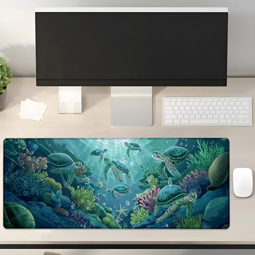 Turamurra Gaming-Mauspad mit Meeresschildkröte, Geschenkidee, 80 x 30 cm, rutschfeste Gummiunterseite, Mauspads für Computer, Laptop, Schule, Büro, Heimzubehör, Dekoration, Mauspad Turamurra Gaming-Mauspad mit Meeresschildkröte, Geschenkidee, 80 x 30 cm, rutschfeste Gummiunterseite, Mauspads für Computer, Laptop, Schule, Büro, Heimzubehör, Dekoration, Mauspad von Turamurra