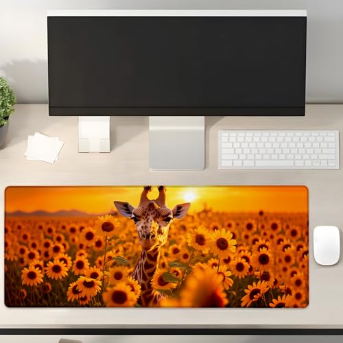 Turamurra Gaming-Mauspad mit Sonnenblumen-Giraffe, Geschenkidee, 80 x 30 cm, rutschfeste Gummiunterseite, Mauspads für Computer, Laptop, Schule, Büro, Heimzubehör, Dekoration, Mauspad Turamurra Gaming-Mauspad mit Sonnenblumen-Giraffe, Geschenkidee, 80 x 30 cm, rutschfeste Gummiunterseite, Mauspads für Computer, Laptop, Schule, Büro, Heimzubehör, Dekoration, Mauspad von Turamurra