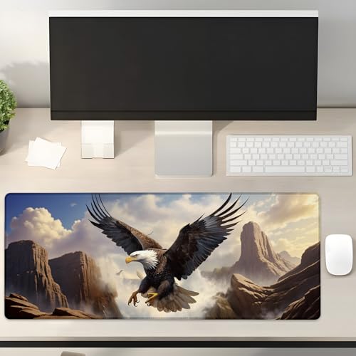 Turamurra Gaming-Mauspad mit Weißkopfseeadler, Geschenkidee, 80 x 30 cm, rutschfeste Gummiunterseite, Mauspads für Computer, Laptop, Schule, Büro, Heimzubehör, Dekoration, Mauspad Turamurra Gaming-Mauspad mit Weißkopfseeadler, Geschenkidee, 80 x 30 cm, rutschfeste Gummiunterseite, Mauspads für Computer, Laptop, Schule, Büro, Heimzubehör, Dekoration, Mauspad von Turamurra