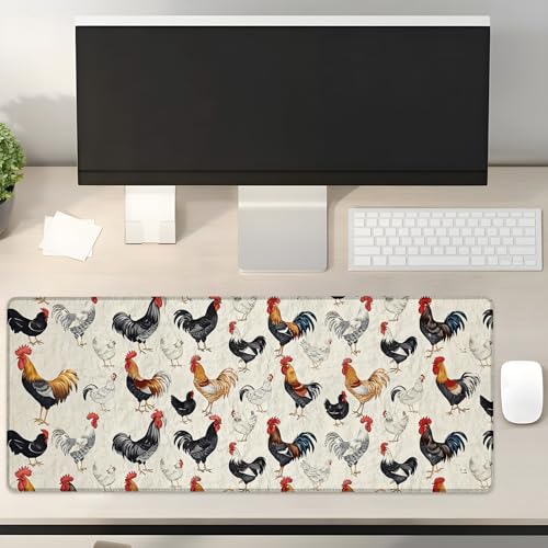 Turamurra Gaming-Mauspad mit niedlichem Bauernhof-Huhn, Geschenke, 80 x 30 cm, rutschfeste Gummiunterseite, Mauspads für Computer, Laptop, Schule, Büro, Heimzubehör, Dekoration, Mauspad Turamurra Gaming-Mauspad mit niedlichem Bauernhof-Huhn, Geschenke, 80 x 30 cm, rutschfeste Gummiunterseite, Mauspads für Computer, Laptop, Schule, Büro, Heimzubehör, Dekoration, Mauspad von Turamurra