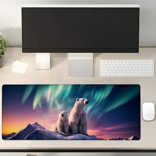 Turamurra Gaming-Mauspad mit niedlichem Eisbär-Design, Geschenkidee, 80 x 30 cm, rutschfeste Gummiunterseite, Mauspads für Computer, Laptop, Schule, Büro, Heimzubehör, Dekoration, Mauspad Turamurra Gaming-Mauspad mit niedlichem Eisbär-Design, Geschenkidee, 80 x 30 cm, rutschfeste Gummiunterseite, Mauspads für Computer, Laptop, Schule, Büro, Heimzubehör, Dekoration, Mauspad von Turamurra