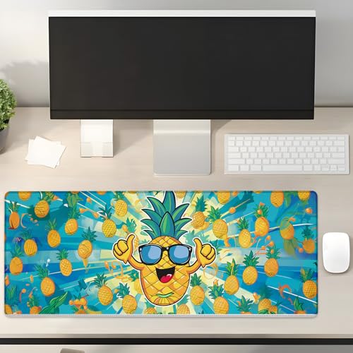 Turamurra Gaming-Mauspad mit tropischer Ananas-Party, Geschenke, 80 x 30 cm, rutschfeste Gummiunterseite, Mauspads für Computer, Laptop, Schule, Büro, Heimzubehör, Dekoration, Mauspad Turamurra Gaming-Mauspad mit tropischer Ananas-Party, Geschenke, 80 x 30 cm, rutschfeste Gummiunterseite, Mauspads für Computer, Laptop, Schule, Büro, Heimzubehör, Dekoration, Mauspad von Turamurra