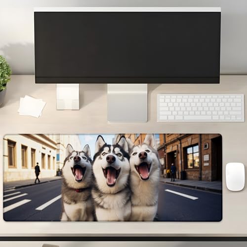 Turamurra Husky Gaming-Mauspad, Geschenkidee, 80 x 30 cm, rutschfeste Gummiunterseite, Mauspads für Computer, Laptop, Schule, Büro, Heimzubehör, Dekoration, Mauspad, Tastatur-Schreibtischunterlage Turamurra Husky Gaming-Mauspad, Geschenkidee, 80 x 30 cm, rutschfeste Gummiunterseite, Mauspads für Computer, Laptop, Schule, Büro, Heimzubehör, Dekoration, Mauspad, Tastatur-Schreibtischunterlage von Turamurra