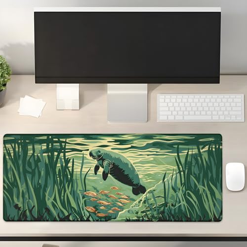 Turamurra Manatee Gaming-Mauspad, Geschenkidee, 80 x 30 cm, rutschfeste Gummiunterseite, Mauspads für Computer, Laptop, Schule, Büro, Heimzubehör, Dekoration, Mauspad, Tastatur-Schreibtischunterlage Turamurra Manatee Gaming-Mauspad, Geschenkidee, 80 x 30 cm, rutschfeste Gummiunterseite, Mauspads für Computer, Laptop, Schule, Büro, Heimzubehör, Dekoration, Mauspad, Tastatur-Schreibtischunterlage von Turamurra