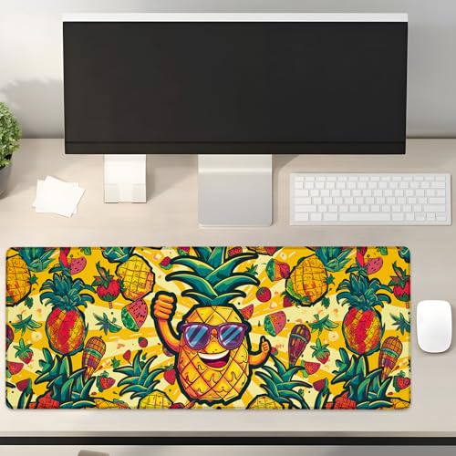 Turamurra Playful Ananas Gaming-Mauspad, Geschenke, 80 x 30 cm, rutschfeste Gummiunterseite, Mauspads für Computer, Laptop, Schule, Büro, Heimzubehör, Dekoration, Mauspad Turamurra Playful Ananas Gaming-Mauspad, Geschenke, 80 x 30 cm, rutschfeste Gummiunterseite, Mauspads für Computer, Laptop, Schule, Büro, Heimzubehör, Dekoration, Mauspad von Turamurra
