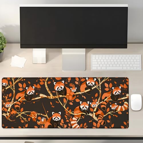 Turamurra Red Pandas Gaming-Mauspad, Geschenke, 80 x 30 cm, rutschfeste Gummiunterseite, Mauspads für Computer, Laptop, Schule, Büro, Heimzubehör, Dekoration, Mauspad, Tastatur-Schreibtischunterlage Turamurra Red Pandas Gaming-Mauspad, Geschenke, 80 x 30 cm, rutschfeste Gummiunterseite, Mauspads für Computer, Laptop, Schule, Büro, Heimzubehör, Dekoration, Mauspad, Tastatur-Schreibtischunterlage von Turamurra