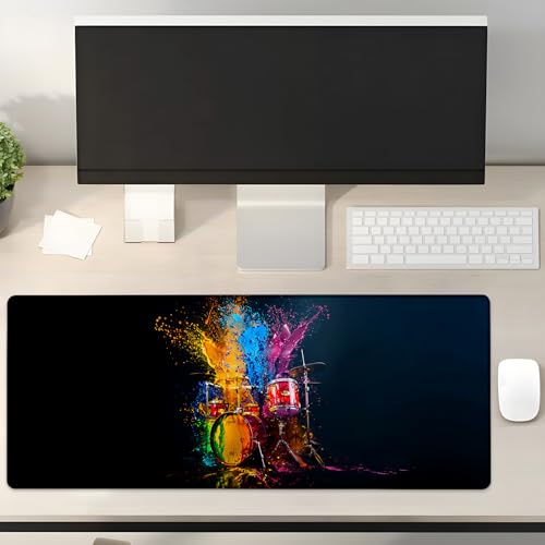 Turamurra Schlagzeug-Set, Musiker, Gaming-Mauspad, Geschenke, 80 x 30 cm, rutschfeste Gummiunterseite, Mauspads für Computer, Laptop, Schule, Büro, Heimzubehör, Dekoration, Mauspad Turamurra Schlagzeug-Set, Musiker, Gaming-Mauspad, Geschenke, 80 x 30 cm, rutschfeste Gummiunterseite, Mauspads für Computer, Laptop, Schule, Büro, Heimzubehör, Dekoration, Mauspad von Turamurra