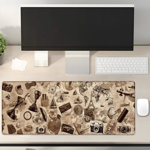 Turamurra Vintage Explorer Gaming-Mauspad, Geschenke, 80 x 30 cm, rutschfeste Gummiunterseite, Mauspads für Computer, Laptop, Schule, Büro, Heimzubehör, Dekoration, Mauspad Turamurra Vintage Explorer Gaming-Mauspad, Geschenke, 80 x 30 cm, rutschfeste Gummiunterseite, Mauspads für Computer, Laptop, Schule, Büro, Heimzubehör, Dekoration, Mauspad von Turamurra
