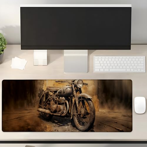 Turamurra Vintage-Motorrad-Gaming-Mauspad, Geschenkidee, 80 x 30 cm, rutschfeste Gummiunterseite, Mauspads für Computer, Laptop, Schule, Büro, Heimzubehör, Dekoration, Mauspad Turamurra Vintage-Motorrad-Gaming-Mauspad, Geschenkidee, 80 x 30 cm, rutschfeste Gummiunterseite, Mauspads für Computer, Laptop, Schule, Büro, Heimzubehör, Dekoration, Mauspad von Turamurra