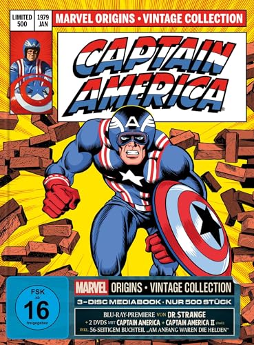 Marvel Origins | Captain America I+II + Dr. Strange | Mediabook (BD + 2x DVD) Cover B von Turbinemedien