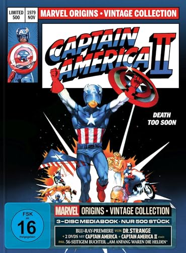 Marvel Origins | Captain America I+II + Dr. Strange | Mediabook (BD + 2x DVD) Cover C von Turbinemedien