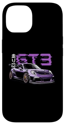 Hülle für iPhone 14 Lila GT3 RS Tokyo Glitch Retro JDM Japanische Kunst Auto Tuning von TurboForge Co. - JDM Japanese Car Art