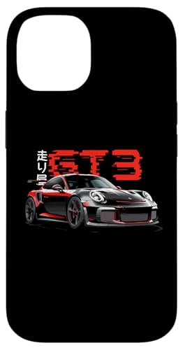Hülle für iPhone 14 Rotes GT3 RS Tokyo Glitch Retro JDM Japanisches Kunstauto Tuning von TurboForge Co. - JDM Japanese Car Art