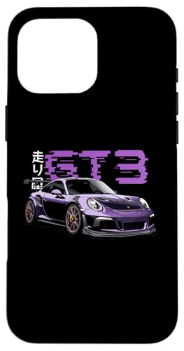 Hülle für iPhone 16 Pro Max Lila GT3 RS Tokyo Glitch Retro JDM Japanische Kunst Auto Tuning von TurboForge Co. - JDM Japanese Car Art
