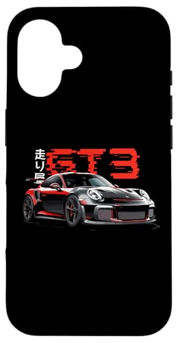 Hülle für iPhone 16 Rotes GT3 RS Tokyo Glitch Retro JDM Japanisches Kunstauto Tuning von TurboForge Co. - JDM Japanese Car Art