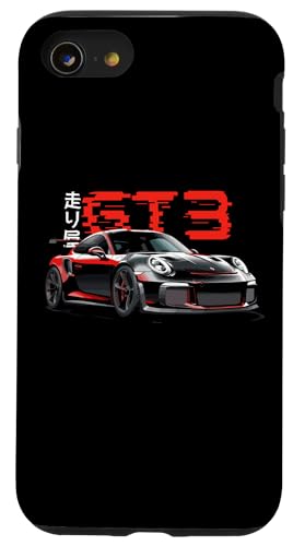Hülle für iPhone SE (2020) / 7 / 8 Rotes GT3 RS Tokyo Glitch Retro JDM Japanisches Kunstauto Tuning von TurboForge Co. - JDM Japanese Car Art