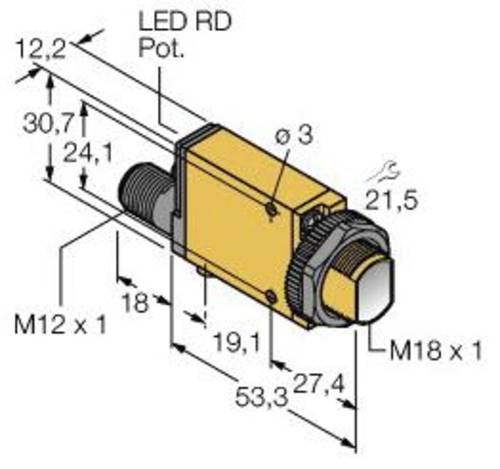 Turck 3026914 Reflexions-Lichttaster SM312DBZQD PNP, Schließer, NPN, Schließer 1St. von Turck