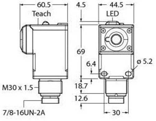 Turck 3044129 Ultraschall-Reflexionstaster Q45UBB63DAQ PNP, Schließer, NPN, Schließer 1St. von Turck