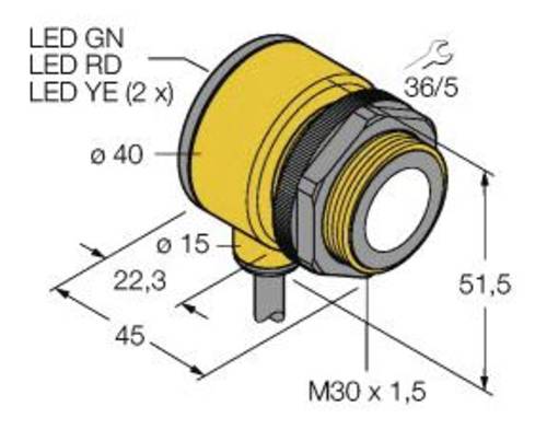 Turck 3055544 Ultraschall-Reflexionstaster T30UDPA PNP, Schließer 1St. von Turck