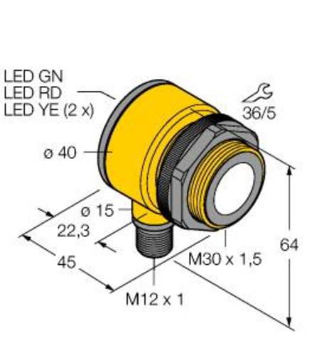 Turck 3055551 Ultraschall-Reflexionstaster T30UDPBQ PNP, Schließer 1St. von Turck