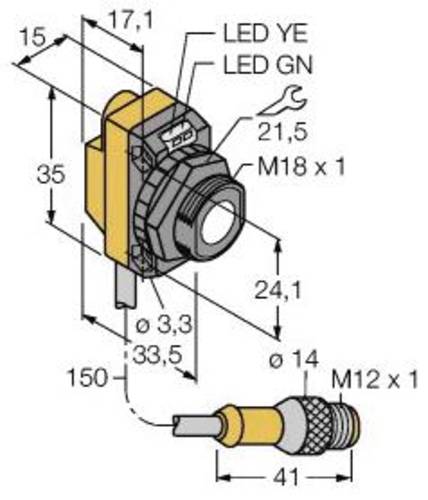 Turck 3073168 Ultraschall-Reflexionstaster QS18UPAEQ5 PNP, Schließer 1St. von Turck