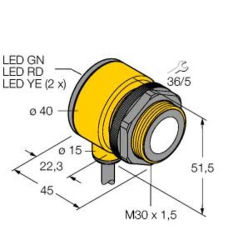 Turck 3074838 Ultraschall-Reflexionstaster T30UINB-CRFV PNP, Schließer 1St. von Turck