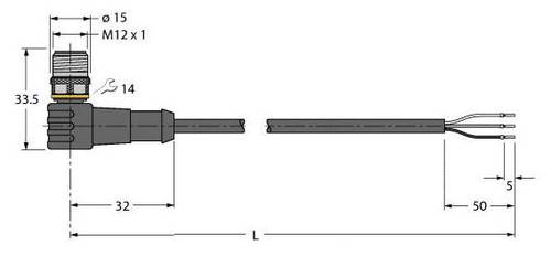 Turck 6625048 Sensor-/Aktor-Anschlussleitung 10m Polzahl: 3 1St. von Turck