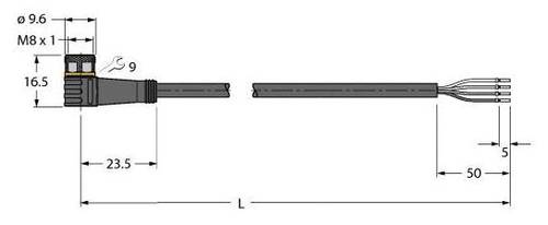 Turck 6625068 Sensor-/Aktor-Anschlussleitung 5m Polzahl: 4 1St. von Turck