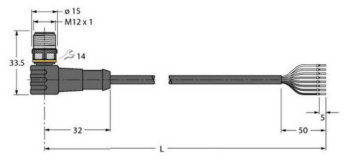 Turck 6625141 Sensor-/Aktor-Anschlussleitung 10m Polzahl: 8 1St. von Turck