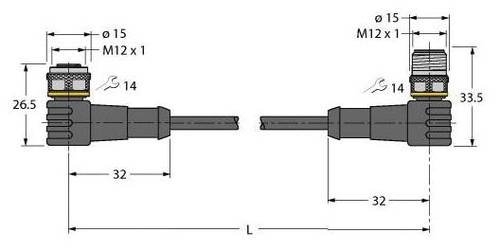 Turck 6625264 Sensor-/Aktor-Steckverbinder, konfektioniert 2m Polzahl: 5 1St. von Turck