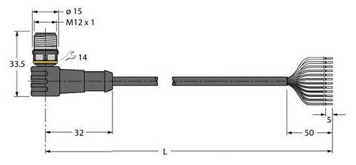 Turck 6625350 Sensor-/Aktor-Anschlussleitung 10m Polzahl: 12 1St. Turck 6625350 Sensor-/Aktor-Anschlussleitung 10m Polzahl: 12 1St. von Turck