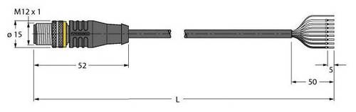 Turck 6625464 Sensor-/Aktor-Anschlussleitung 2m Polzahl: 8 1St. von Turck