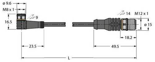 Turck 6626105 Sensor-/Aktor-Steckverbinder, konfektioniert 1.50m Polzahl: 4 1St. von Turck
