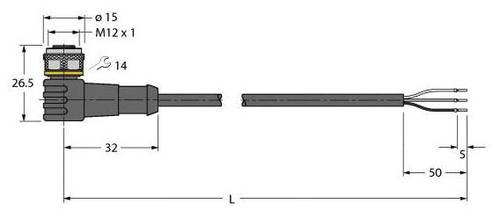 Turck 6626169 Sensor-/Aktor-Anschlussleitung 5m Polzahl: 3 1St. von Turck