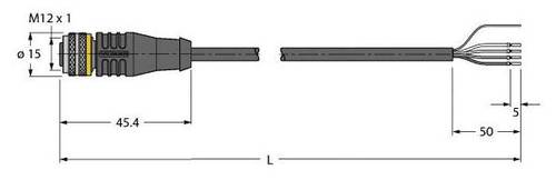 Turck 6626322 Sensor-/Aktor-Anschlussleitung 5m Polzahl: 4 1St. von Turck