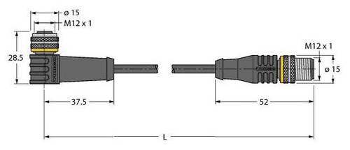 Turck 6626942 Sensor-/Aktor-Steckverbinder, konfektioniert 0.60m Polzahl: 12 1St. von Turck